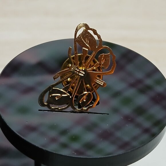 Vintage Gold Tone Metal Butterfly Brooch Pin Costume Jewelry #12W - Picture 8 of 8